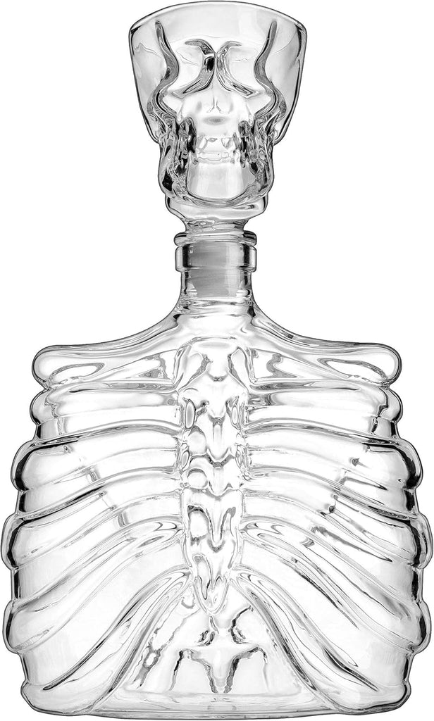 Whiskey Decanter and Shot Glass, Skull Skeleton Decanter, Halloween Decor, Skeleton Decorations, Liquor Decanter and