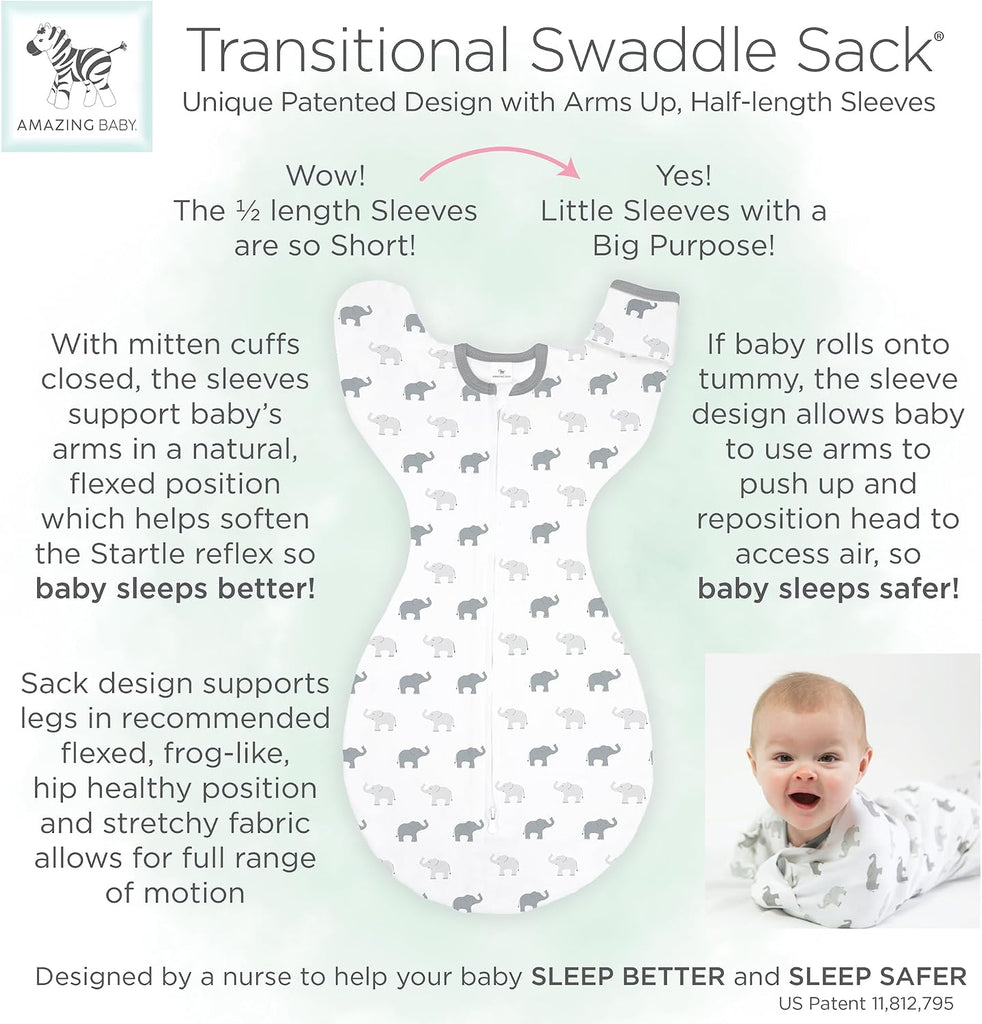 Transitional Swaddle Sack, Cotton, Little Zebra