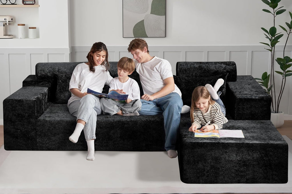 105" L-Shape Modular Sectional Sofa Couch ,No Assembly Required,Modular Comfy Sofa with Deep Seat Bedroom,Luxury