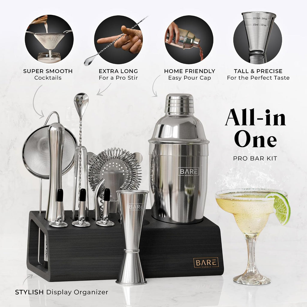 Mixology Bartender Kit Bar Set | 14-Piece Cocktail Shaker Set | Martini Barware Mixing Tools Bartending | Incl. 35 - Set of 14