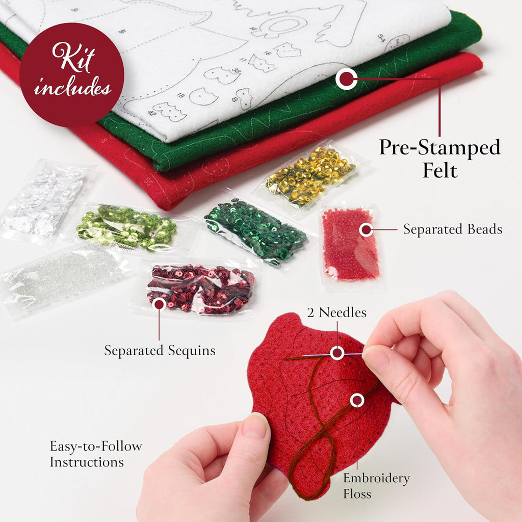 Felt Applique 18" Stocking Making Kit, Christmas Nativity