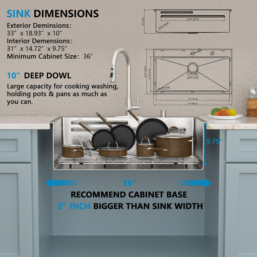 33"x19" Drop Sink Dual-Tier Ledge Workstation
