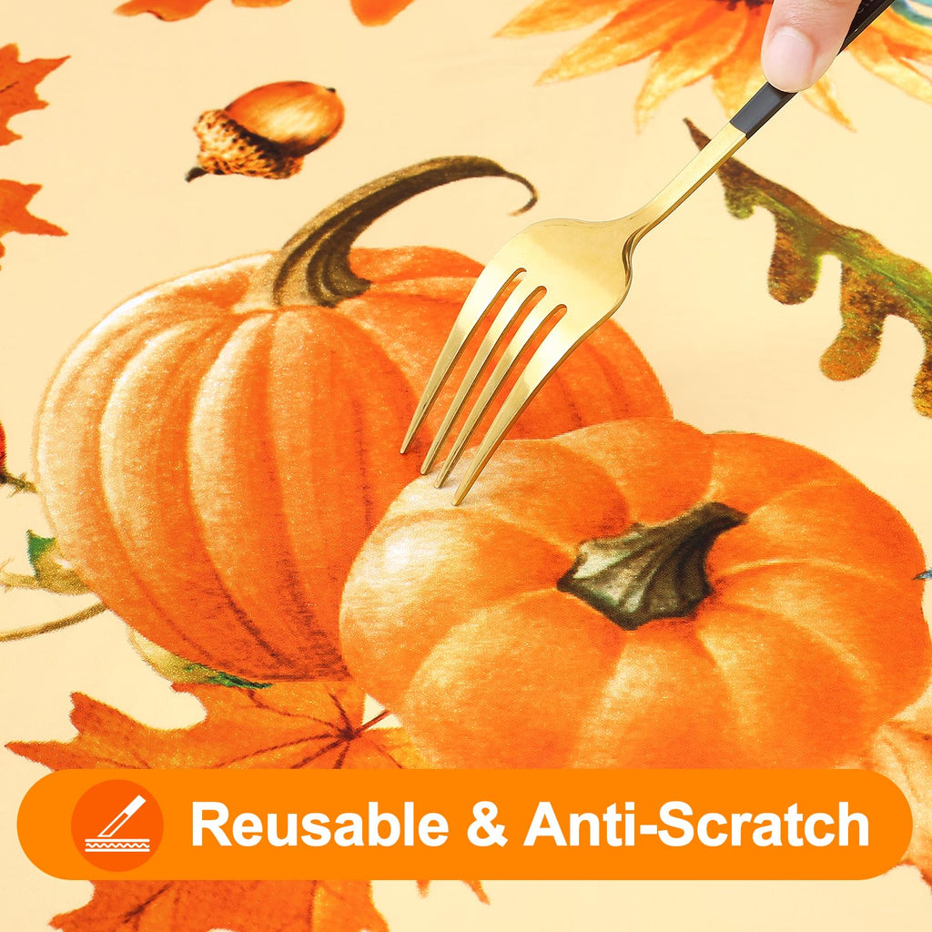 Thanksgiving Table Cloth, Plastic Table Cover for 8FT Tables