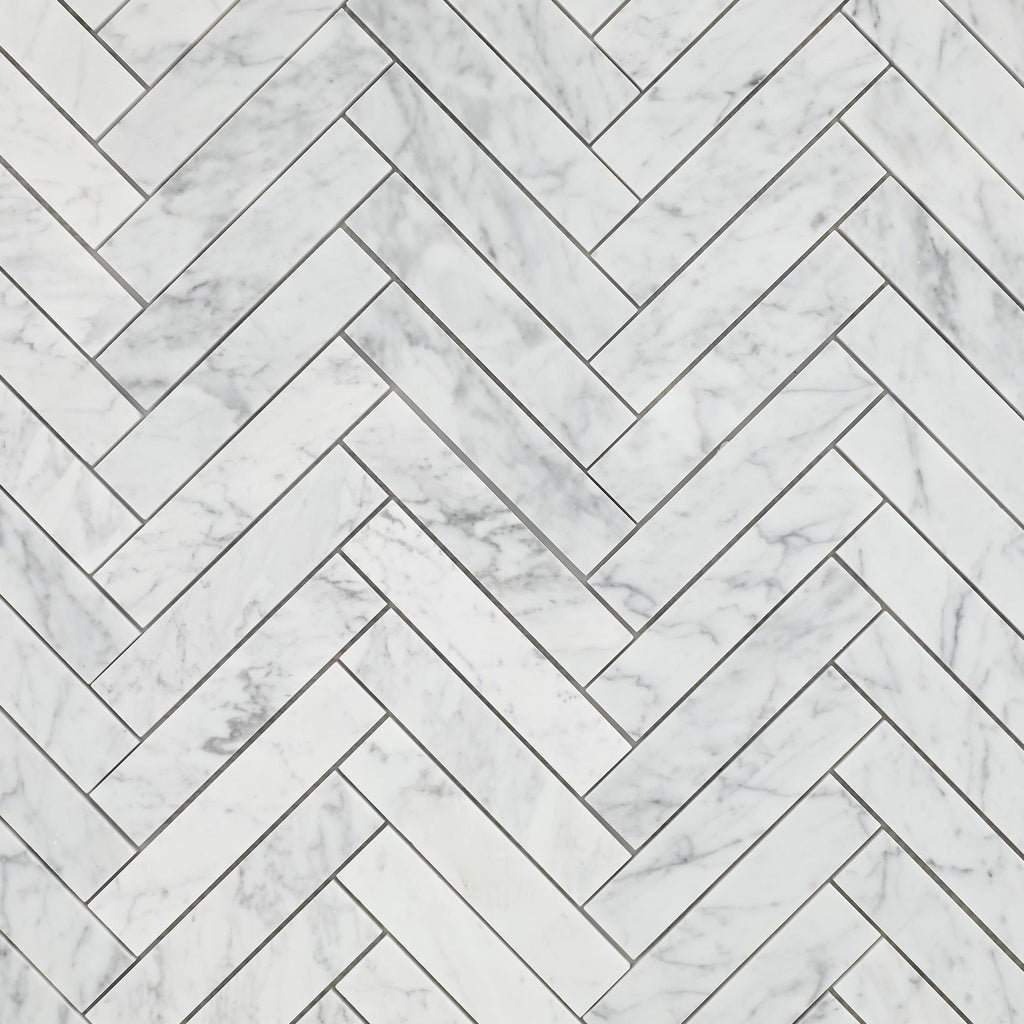 Carrara White Natural Marble Mosaic Tile, Polished, 5 Sheets