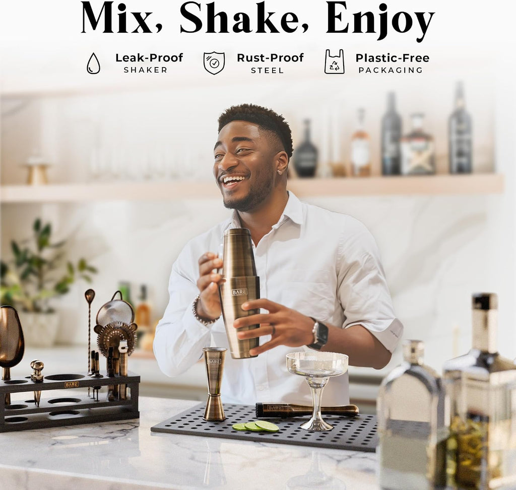 Mixology Bartender Kit Bar Set | 16-Piece Cocktail Shaker Set | Martini Barware Mixing Tools Bartending | Incl. 35 - Set of 16
