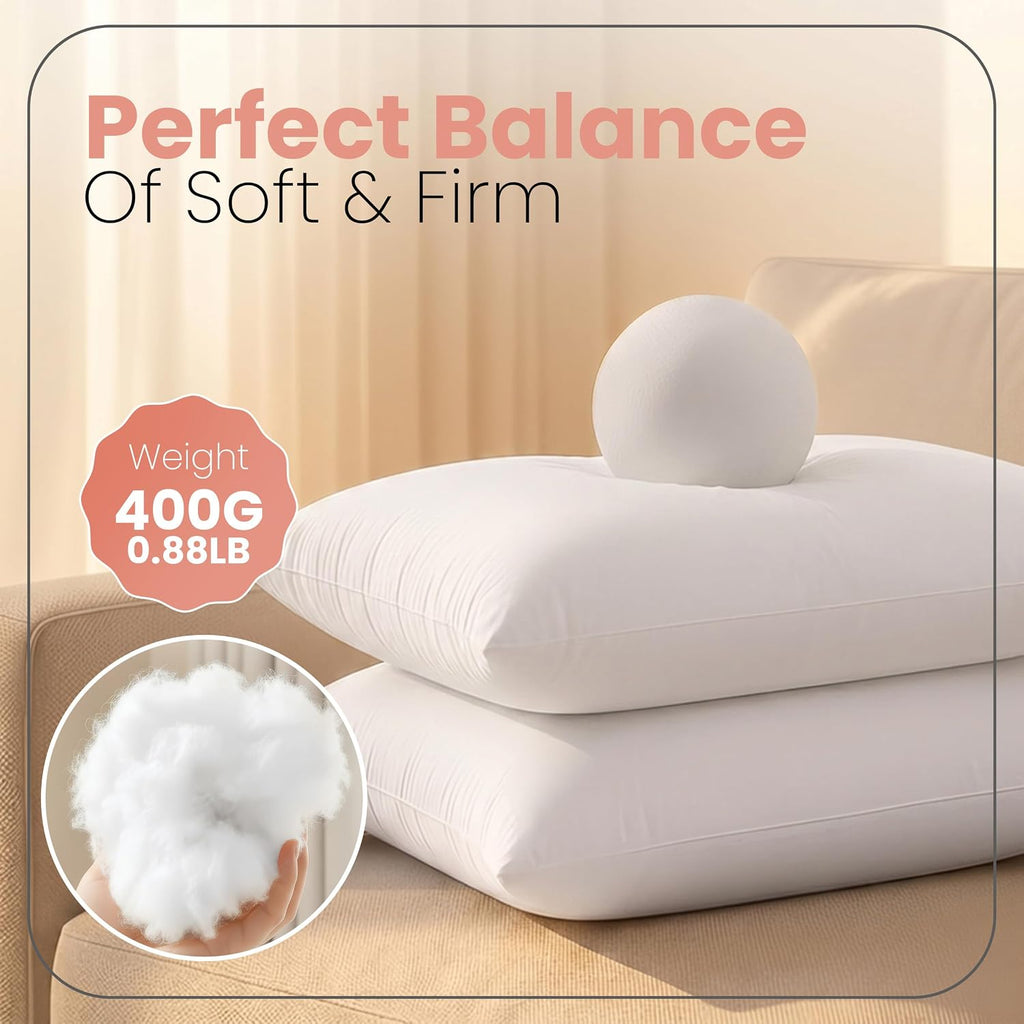 12x20 Pillow Inserts, White Throw Pillows for Couch, 2 Pack - Set of 2