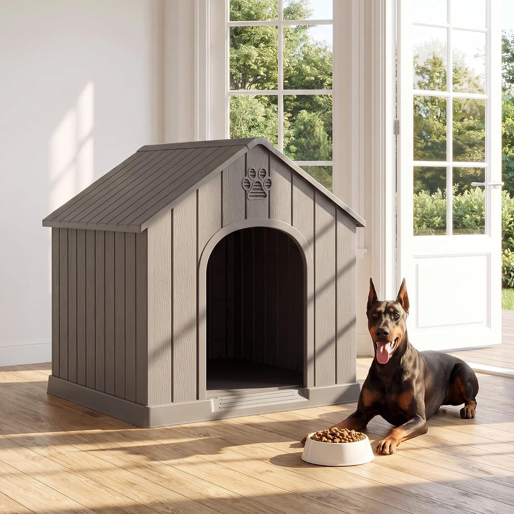 Large Dog House for Medium to Large Dogs - Sturdy Waterproof Doghouse for Indoor/Outdoor Use with Air Vents