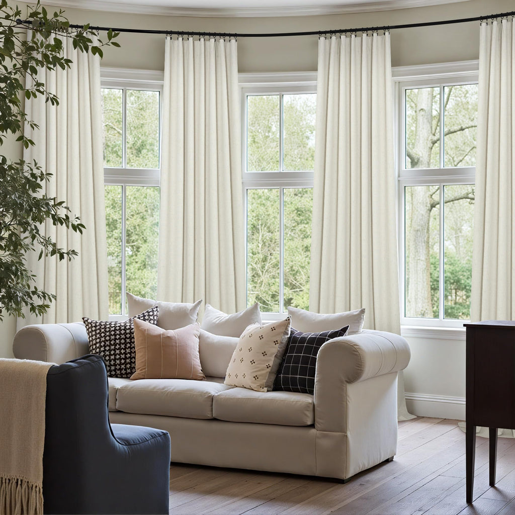 Extra Wide 70 Inch Blackout Curtains 96 Inches Long Rustic Boho Room Darkening Textured Linen Drapes Office Insulated