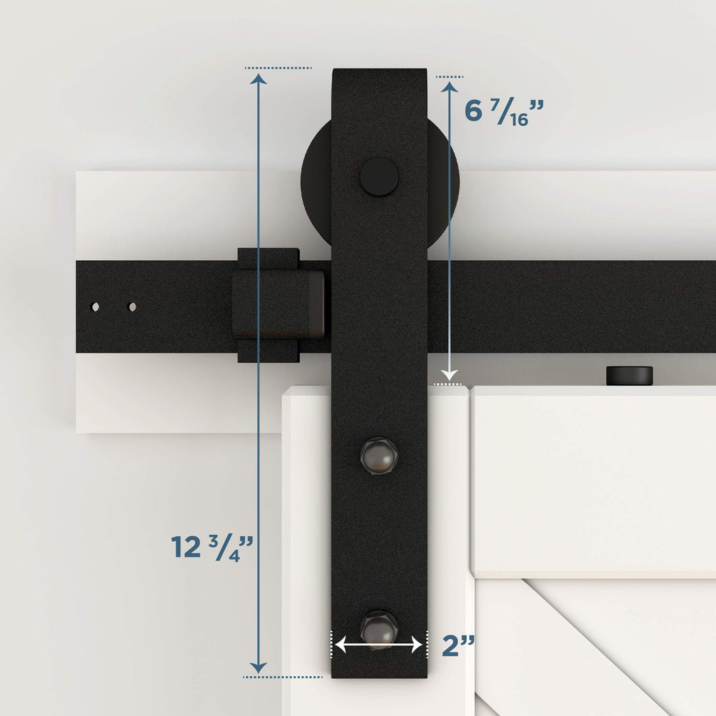 Designer Interior Barn Door Kit, 72", Matte Black