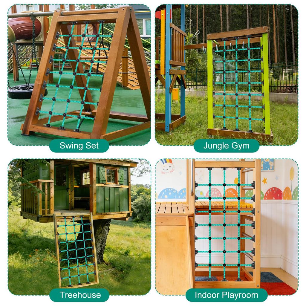 Kids Climbing Net with Mount Base for 30"× 60" Wooden Frames