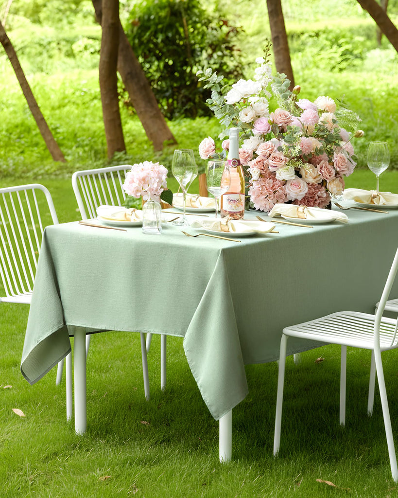 Rectangle Linen Tablecloth Waterproof & Stain Resistant, Wrinkle-Free Table Cloth Adds Elegance and Protection, Ideal