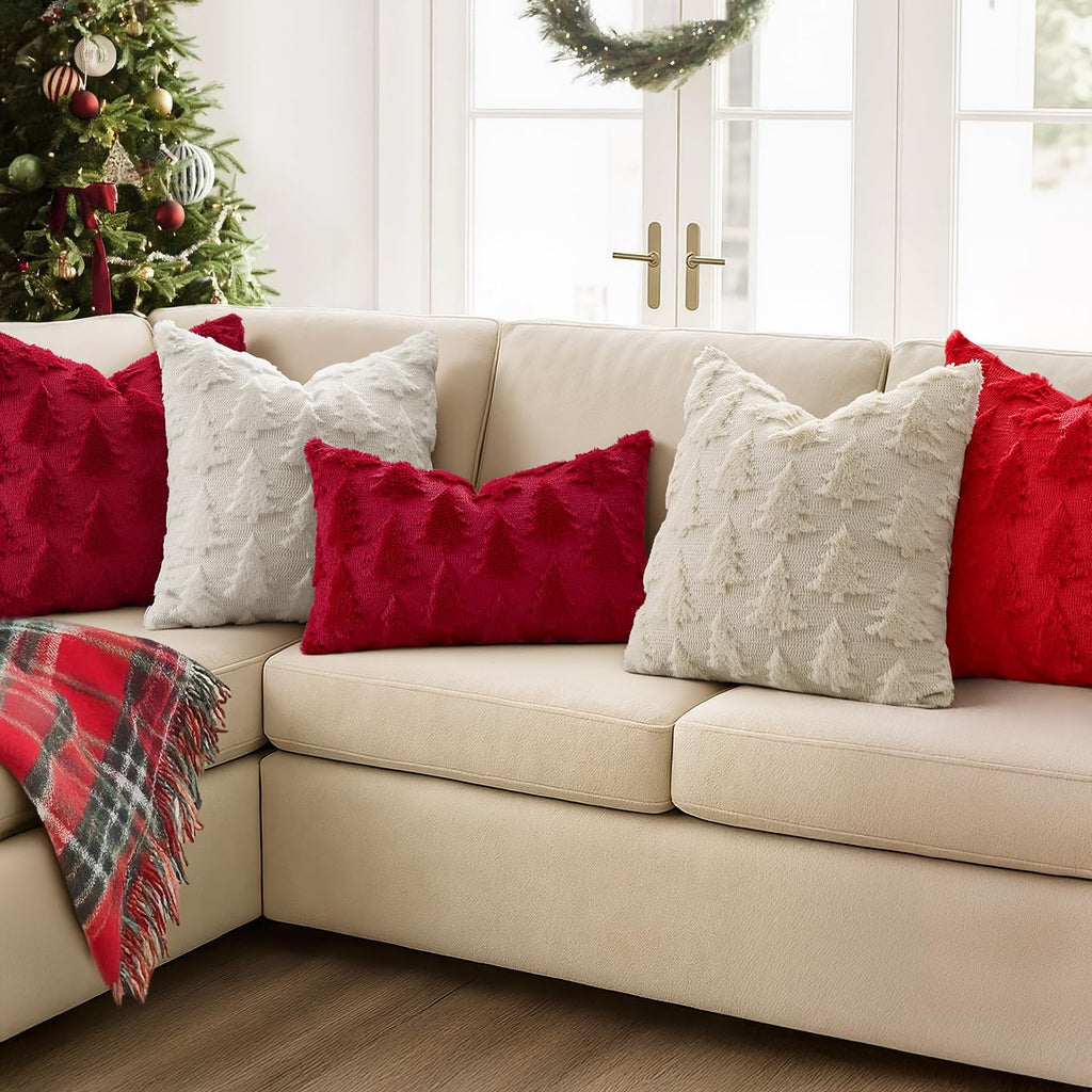 Christmas Pillow Covers Christmas Decorations 26x26 Burgundy Red