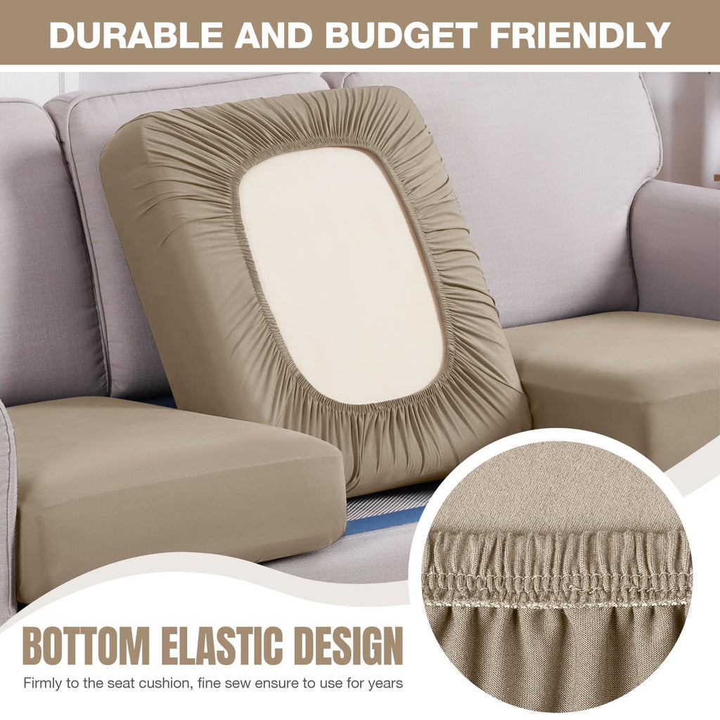 Sectional Couch Covers Stretch Couch Cushion Covers for Sectional Sofa Chaise L Shape, 3 Pieces Sectional Seat Covers