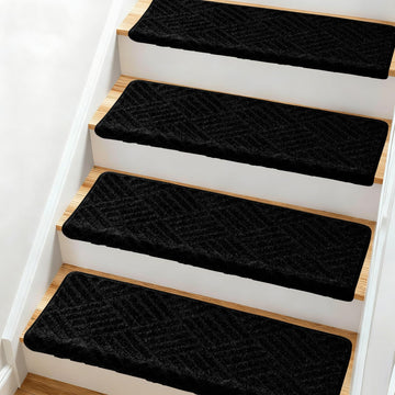 Bullnose Carpet Stair Treads 14 Pieces, 30"x9.5" Carpet Stair Treads for Wooden Steps Indoor with Bullnose Edge