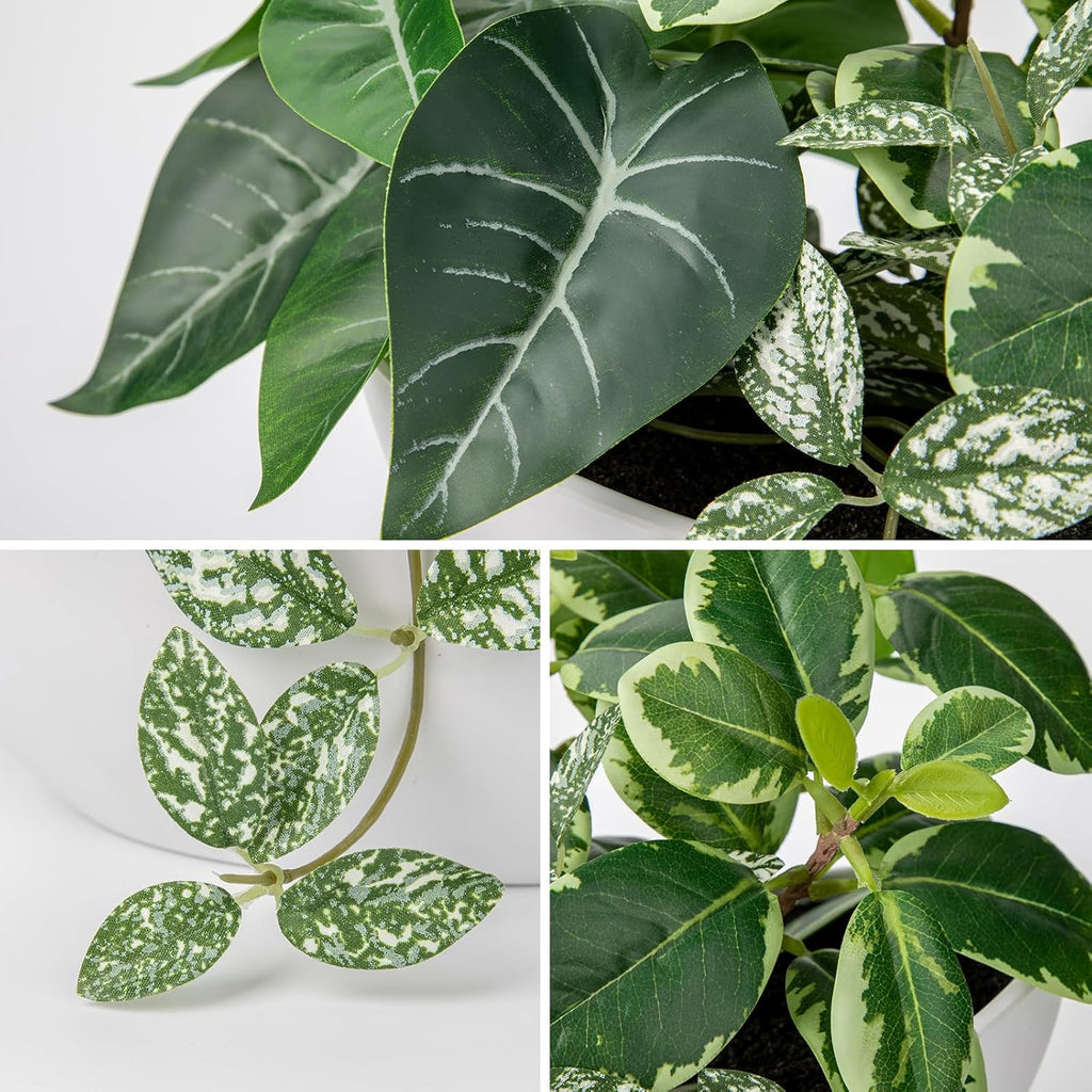 Fake Plants 11.8" Artificial Potted Plant Assorted Faux Plants in Pot Silk Plants Artificial Plants Indoor Living