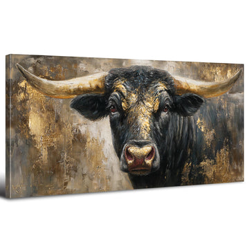 Cow Wall Art Farmhouse Longhorns Cattle Canvas Prints Wild Animals Paintings Poster Rustic Highland Cow Pictures