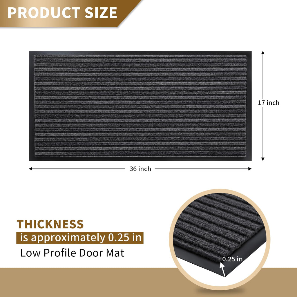 Front Door Mat Outdoor Indoor Entrance, 100% Waterproof All-Season All Weather Doormat, Welcome Matt Outside Entry