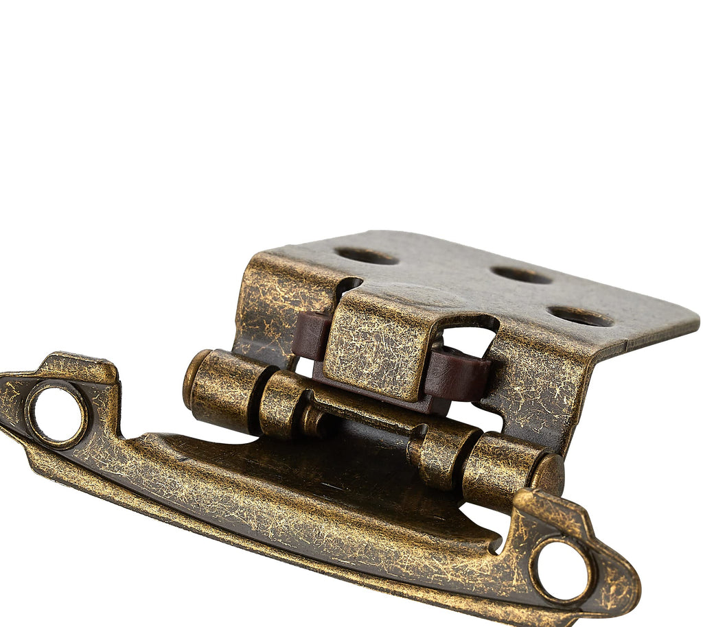 Antique Bronze Cabinet Hinges, 1/2 Inch Overlay, 60 Pack (30 Pairs)