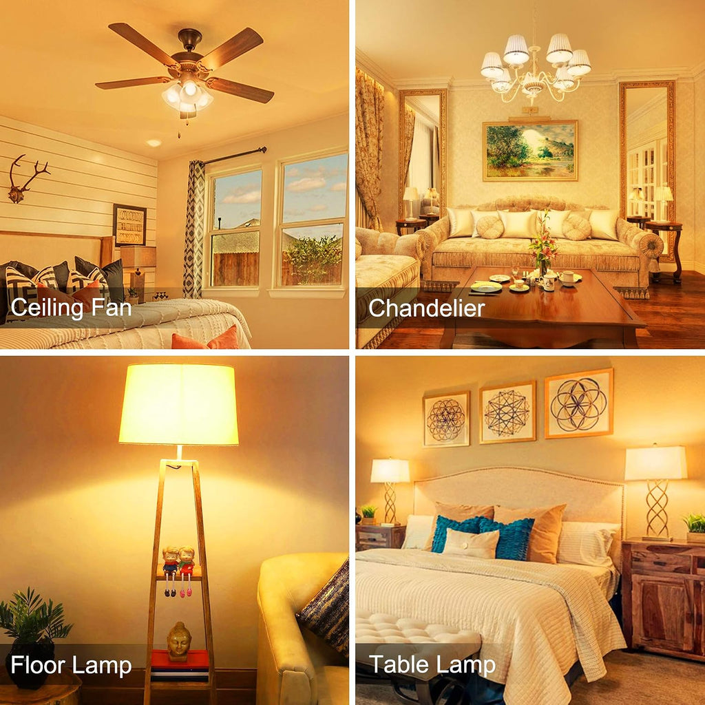 LED Ceiling Fan Light Bulbs 2700K Warm White E26 Base 60W
