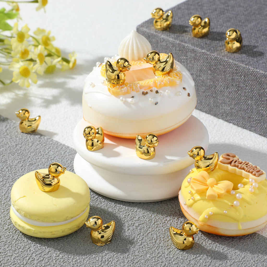 300 Pcs Mini Gold Duck Figurines Decor