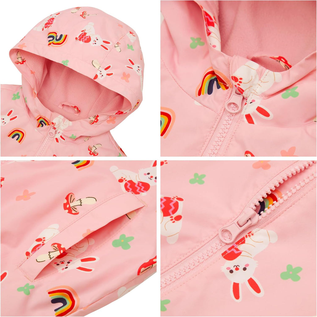 Toddler Girls' Water-Resistant Fleece Lined Transitional Jacket