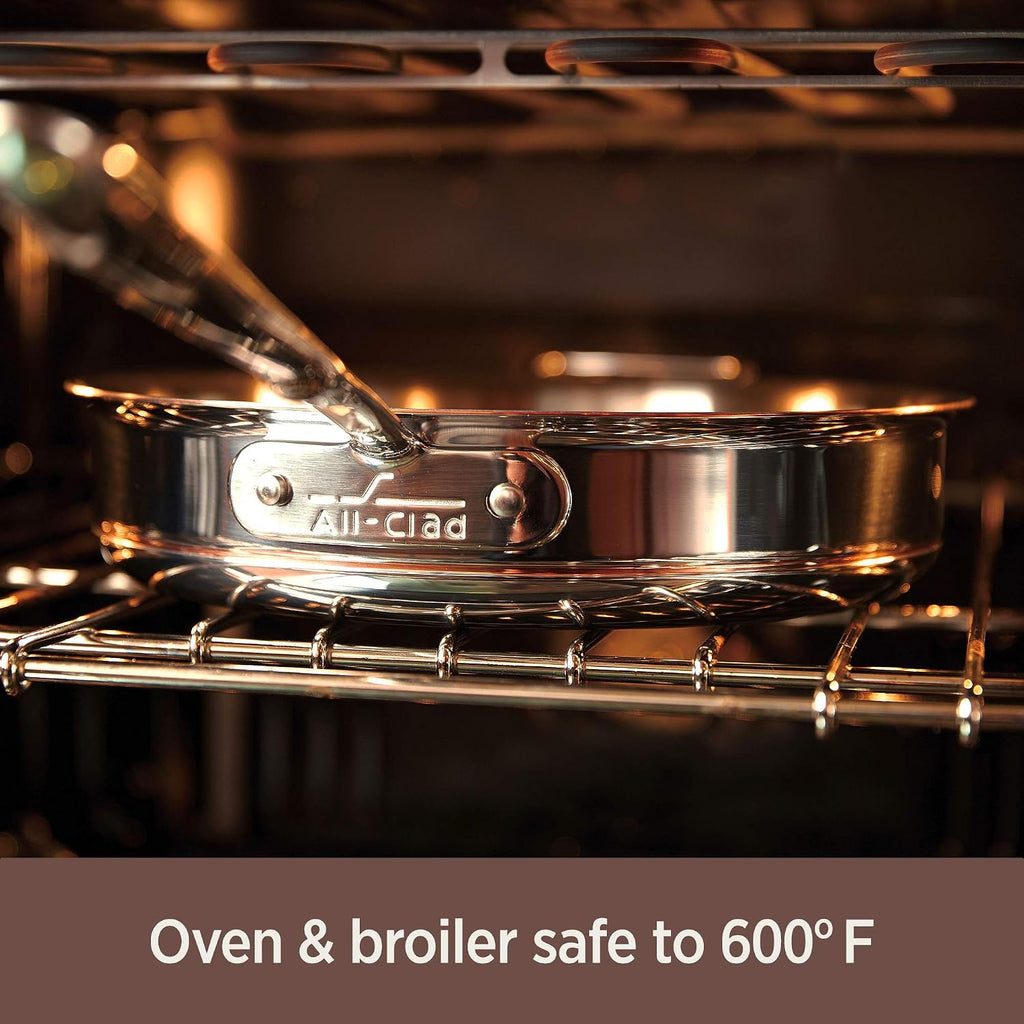 Copper Core 5-Ply Stainless Steel Cookware Set 10 Piece Induction Oven Broiler Safe 600F Pots and Pans Silver