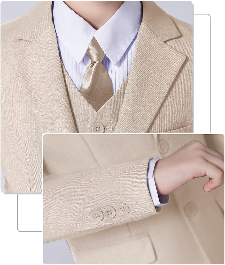 Boys Suits Wedding Ring Bearer Outfits Kids Dress Clothes with Bowtie,Tie