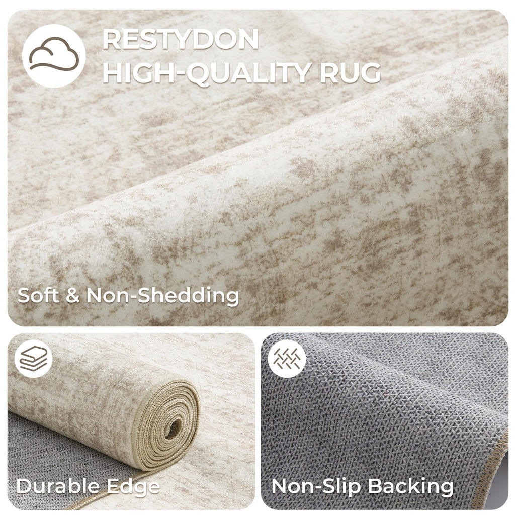 3x20 Runner Rug Non Slip, Washable Hallway Runner Rug, Beige