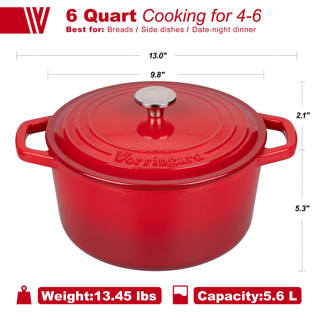 Enameled Cast Iron Dutch Oven Pot with Lid, for Bread Baking, Round Bread Oven- include Sourdough Bread Baking
