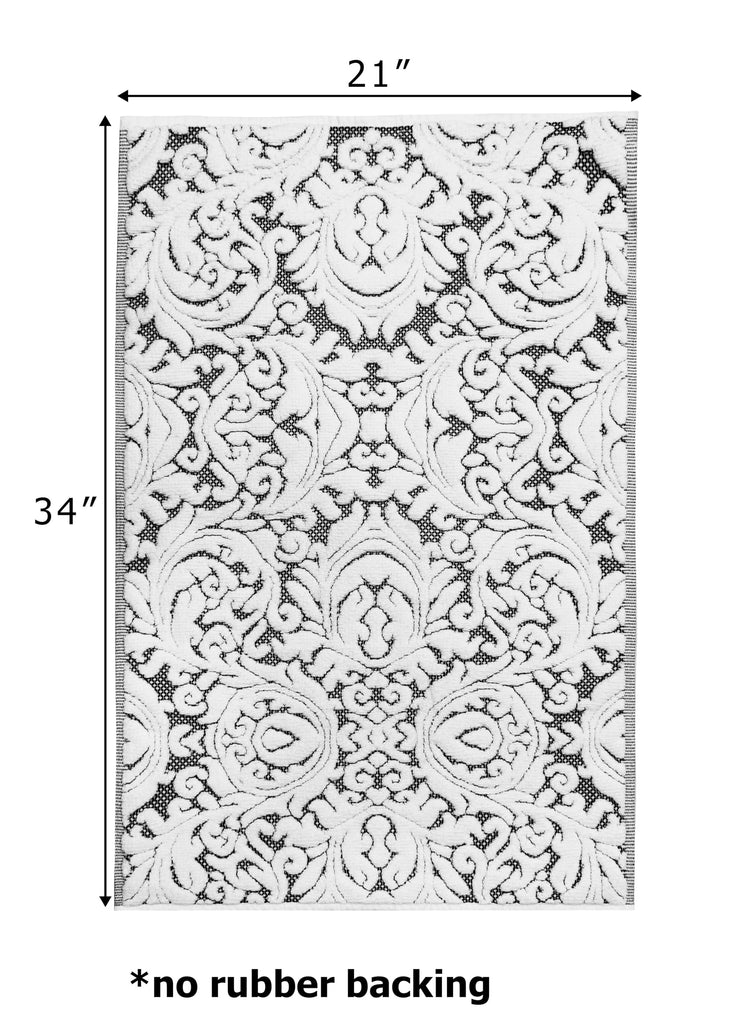 Bath Tub Mat - 1 Pack Sculpted Jacquard Bathroom Mat - Black
