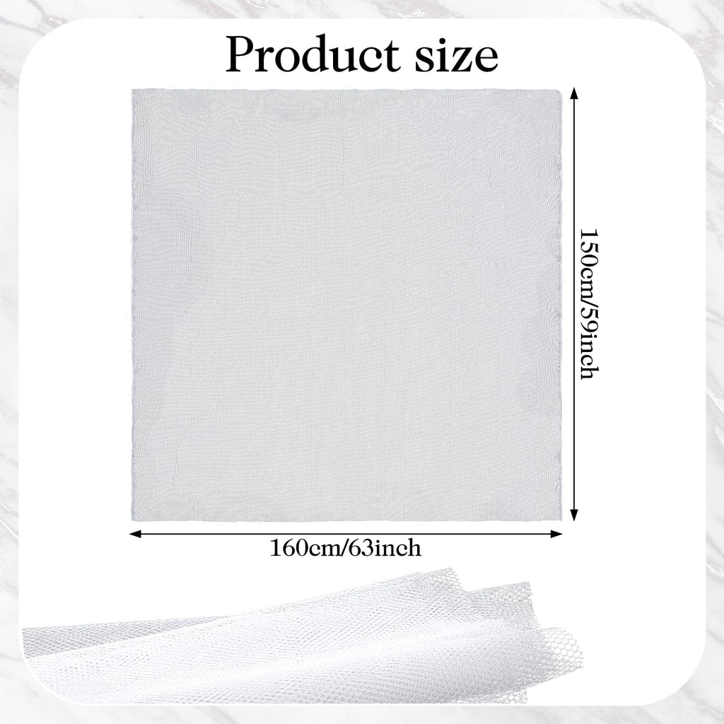 63 x 59 Inch White Mesh Fabric, Slightly Stretch Mesh Fabric Cuttable Netting Fabrics Meshes for Sewing Projects