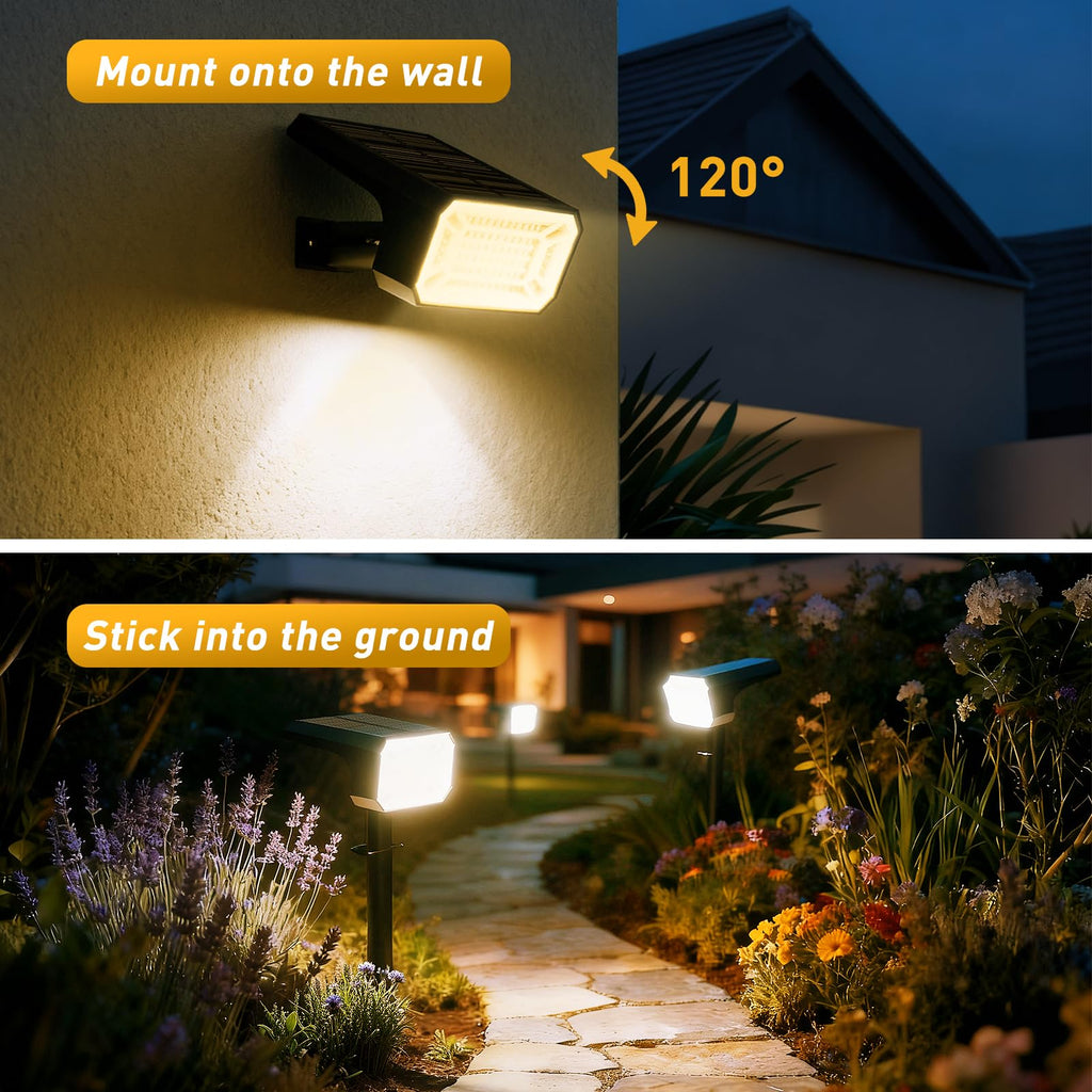 Solar Spot Lights Outdoor, Landscape Spotlights, 8 Pack Warm White