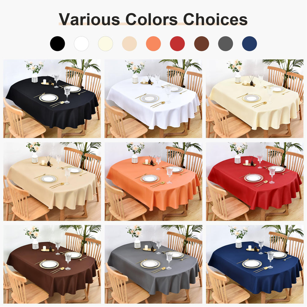 Oval Tablecloth 60 x 102 Inch Washable Fabric Table Cloth