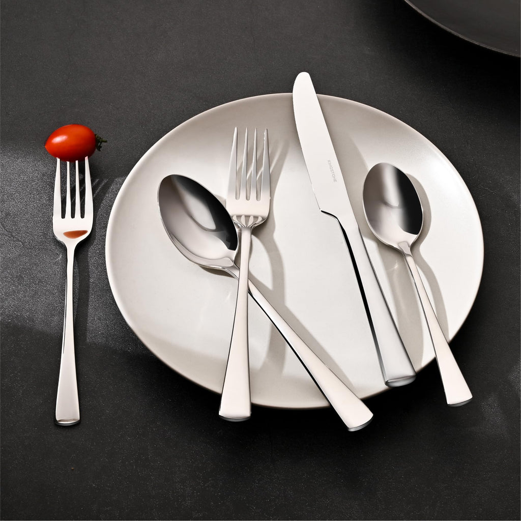 18/10 Stainless Steel Flatware, 20-Piece Forged Silverware Set for 4, Mirror Polished Cutlery Set Dishwaher Safe