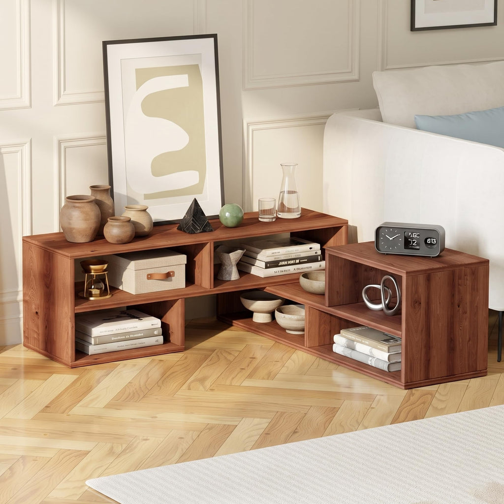 Low-Profile TV Stand, 2-Piece L-Shaped Entertainment Center