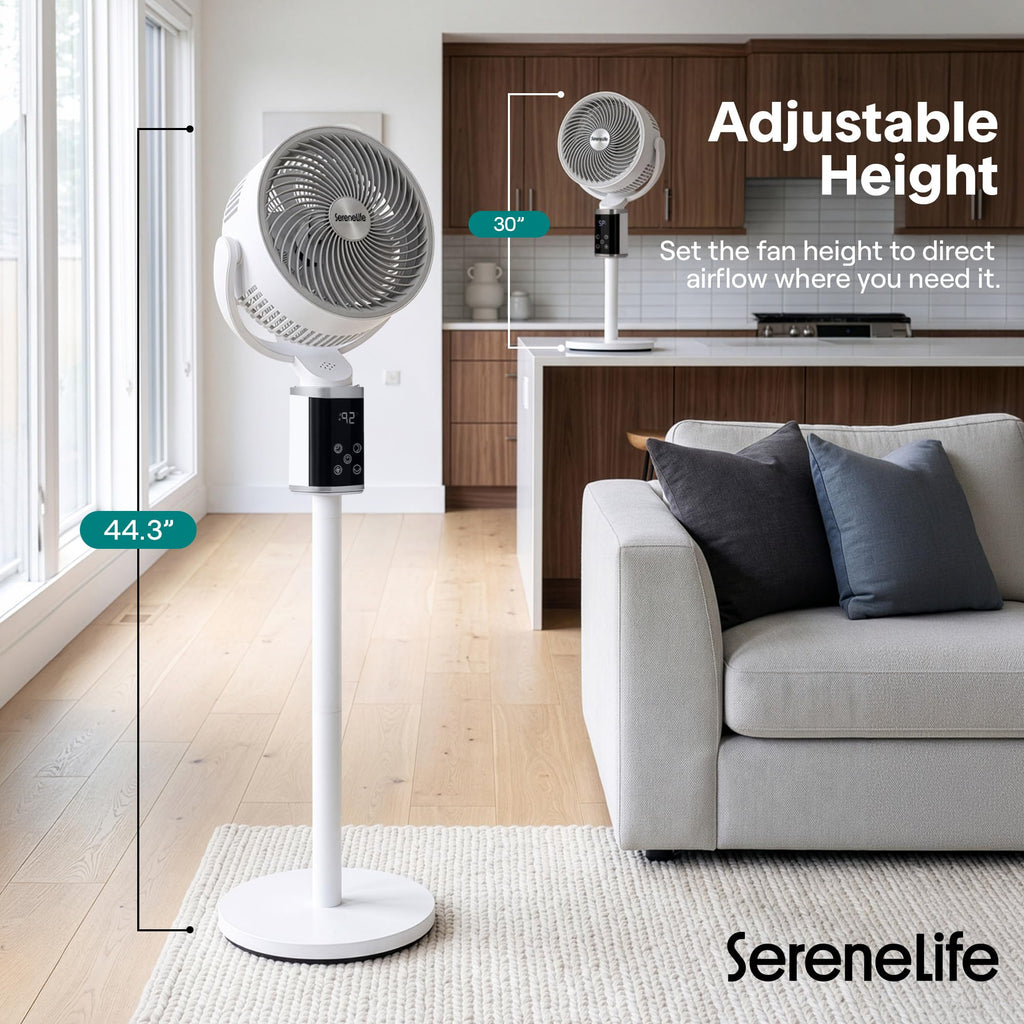 Standing Fan | 90° Vertical & 60° Horizontal Oscillations | Adjustable Pedestal Fan with Remote Control & 6 Speed