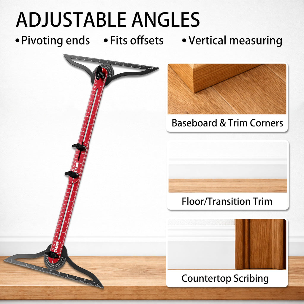 Stair Tread Template Tool - Stair Tread Gauge, Hidden Screw Slide Rail Stair Tools for Stair Measuring Tool Stair