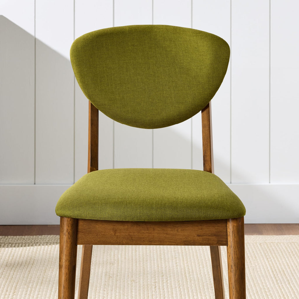 Wooden Dining Chairs, Wood Mid-Century Modern Upholstered Side Chairs, Farmhouse Cushioned Dining Chairs Set of 4