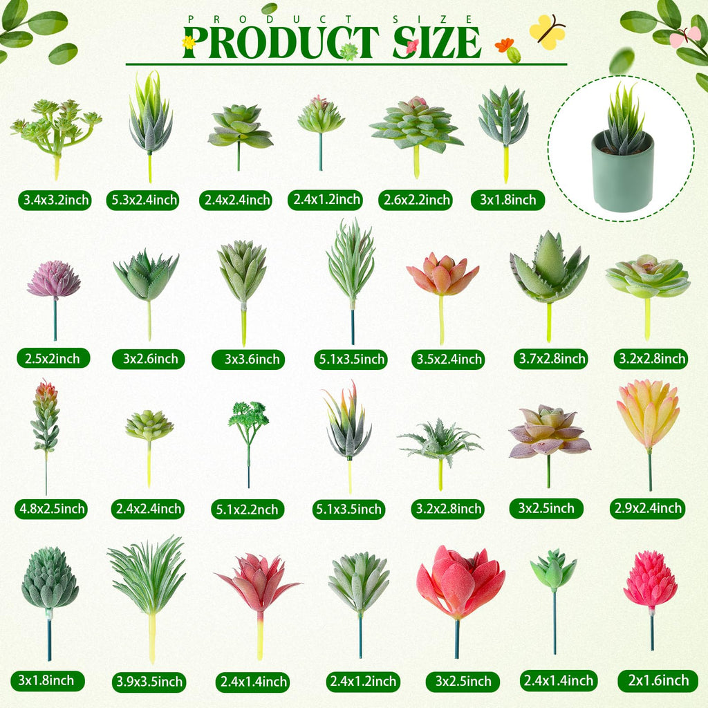 100 Pcs Fake Succulent Artificial Succulents Plants, Fresh Style
