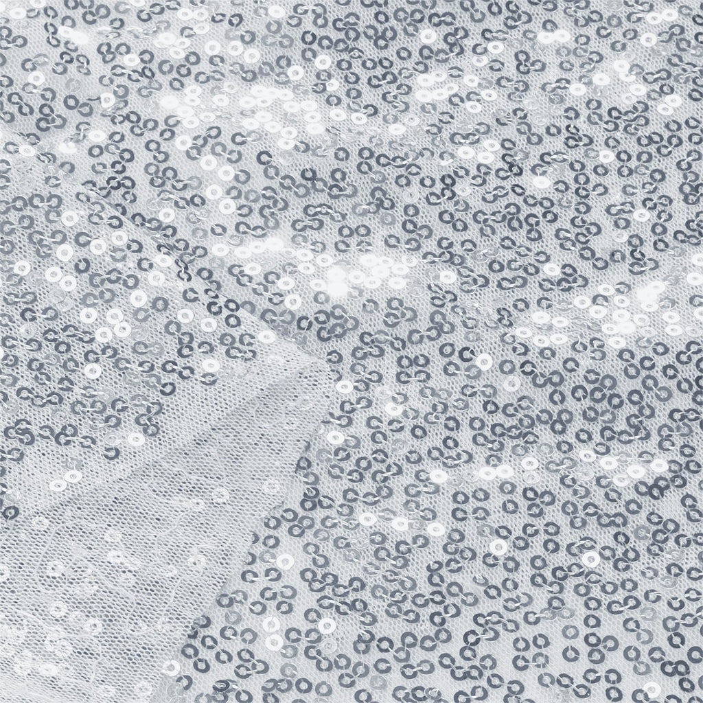 Silver Sequin Fabric by The Yard, 1 Yard, 48 Inch Wide