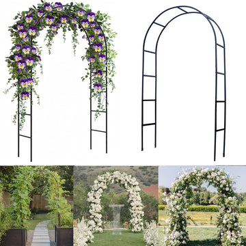 4.6 * 7.8Ft Garden Arch Arbors, Metal Trellis for Climbing Plants Outdoor