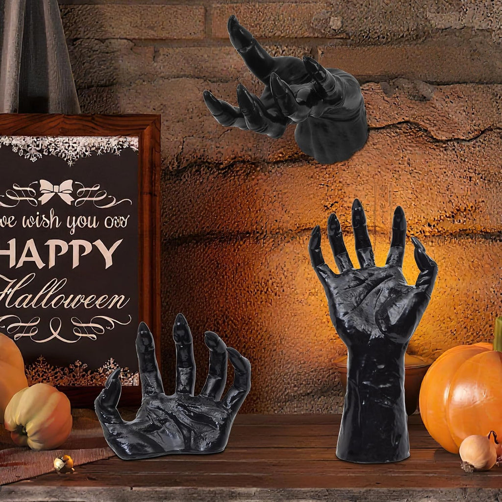 Halloween Decorations Indoor Gothic Decor: Wall Mounted Hands - Set of 3
