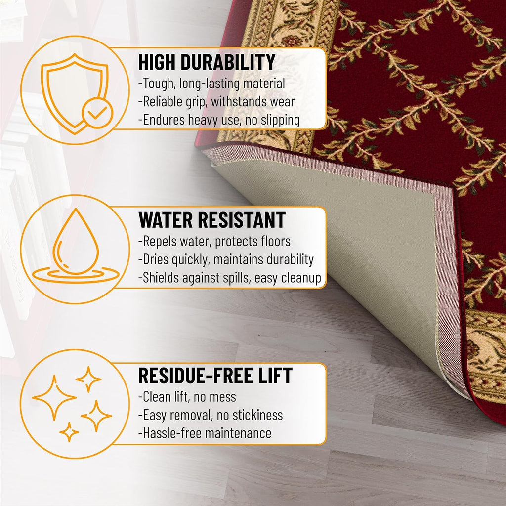 Non Slip Rug Pad Grip 3x16 1/8 Thick, Protection for Any Flooring Surface, Keep Your Runner Rug and Area Rugs