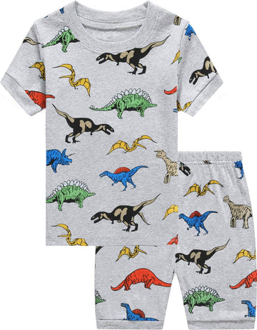 Hand Toddler Baby Boys Pajamas Monster Truck Summer Pjs Sleepwear Cotton Kids Short Sets Clothes