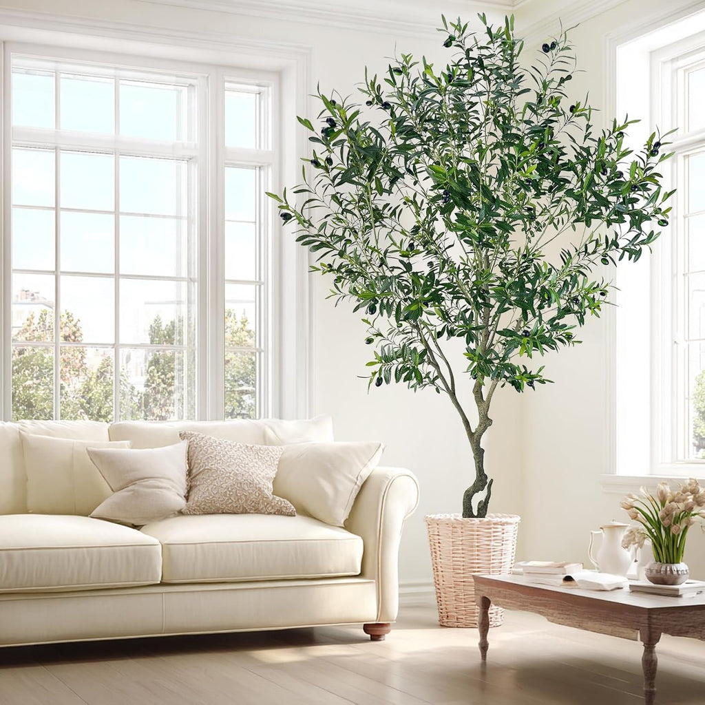 8ft Artificial Olive Tree Potted Plant