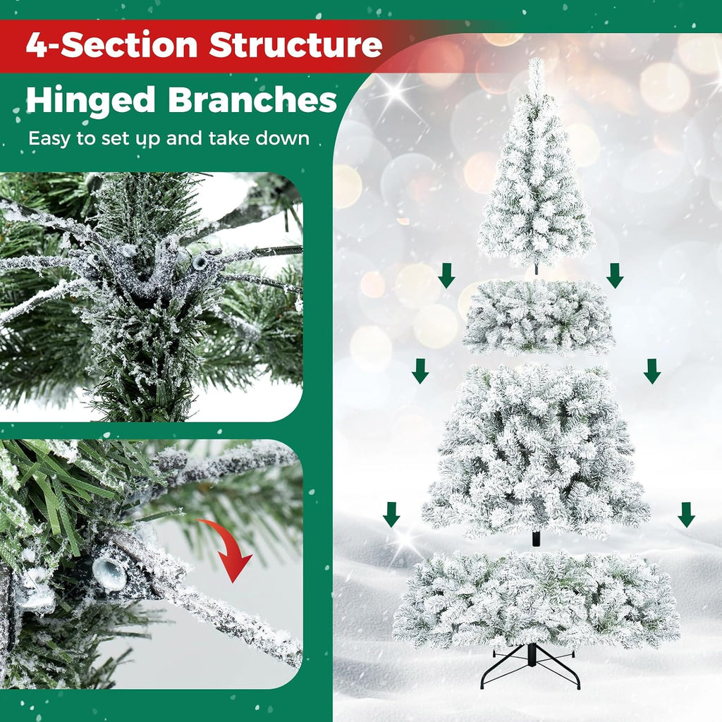 Unlit Snow Flocked Artificial Christmas Tree