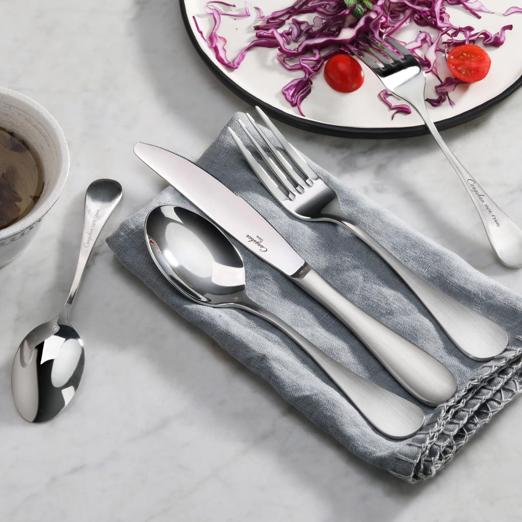 Series Stainless Flatware Set, Window Box, Matte Finish Handle (47-Piece), 504999