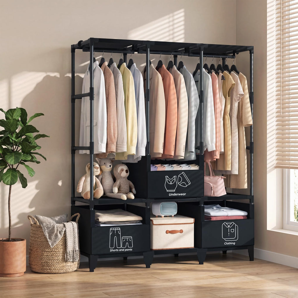 Portable Closet,Sturdy Stable Large Capacity Wardrobe Closet