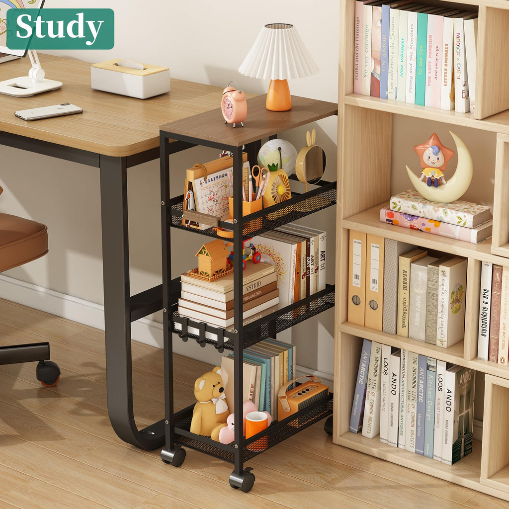 4-Tier Slim Utility Rolling Laundry Cart with Wheels, Easy to Assemble