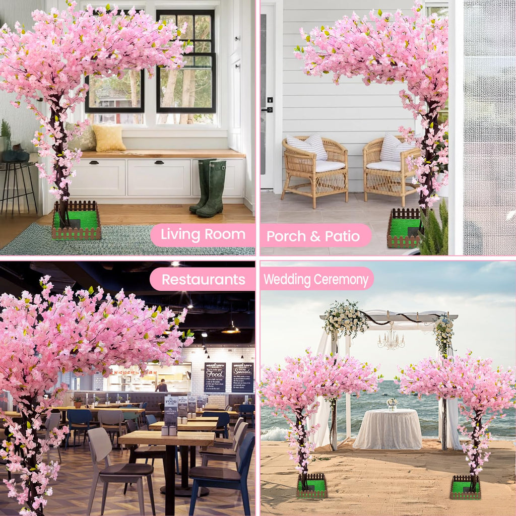 8.2FT Artificial Pink Cherry Blossom Tree, Faux Sakura Indoor Decor